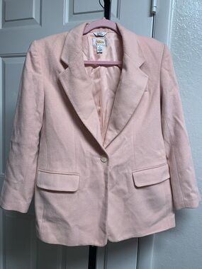 Vintage Talbots pure cashmere pink blazer office wear size 6